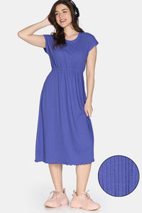 Zivame 2 Mile Fashion Knit Poly Loungewear Dress - Iris Bloom — thumbnail 3